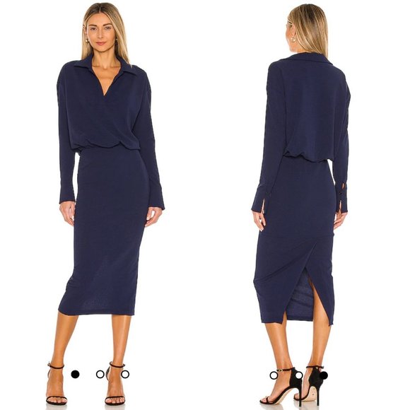 L'Academie Dresses & Skirts - REVOLVE L'Academie Collard Drop Waist Dress in Navy